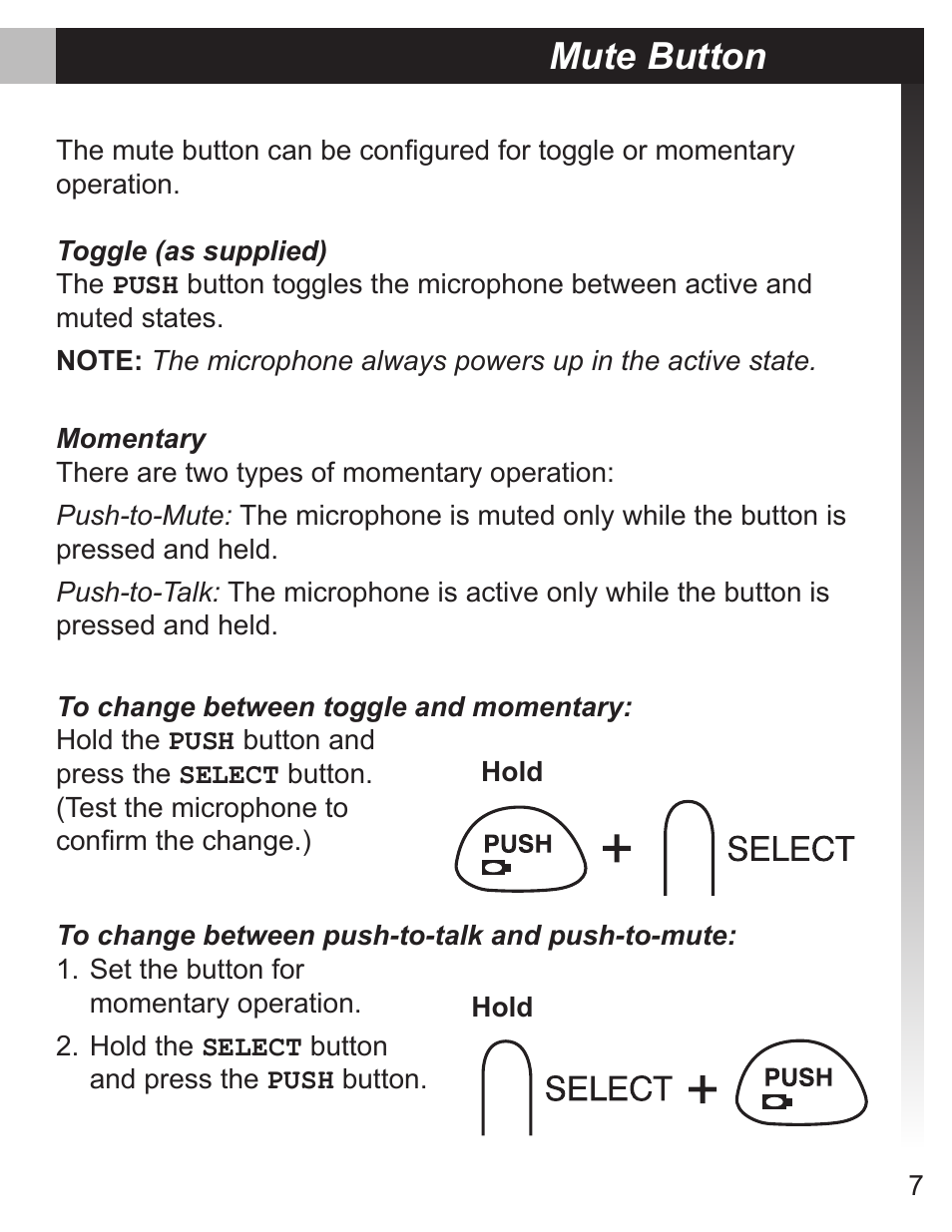 Mute button | Shure MX690 User Manual | Page 7 / 20