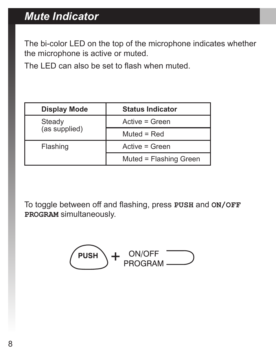 Mute indicator | Shure MX690 User Manual | Page 8 / 20