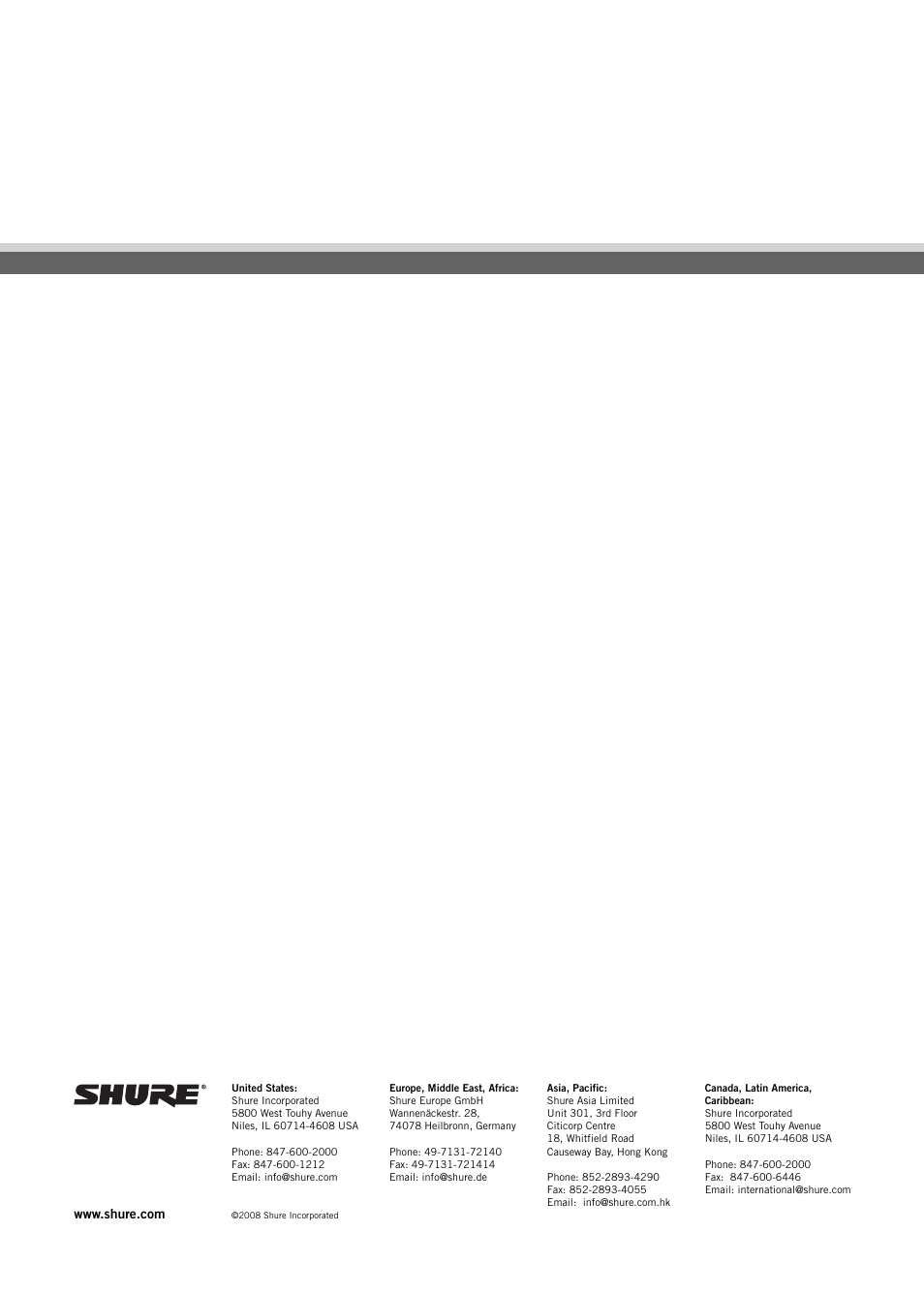 Shure Wired Microphone PG27 User Manual | Page 58 / 58
