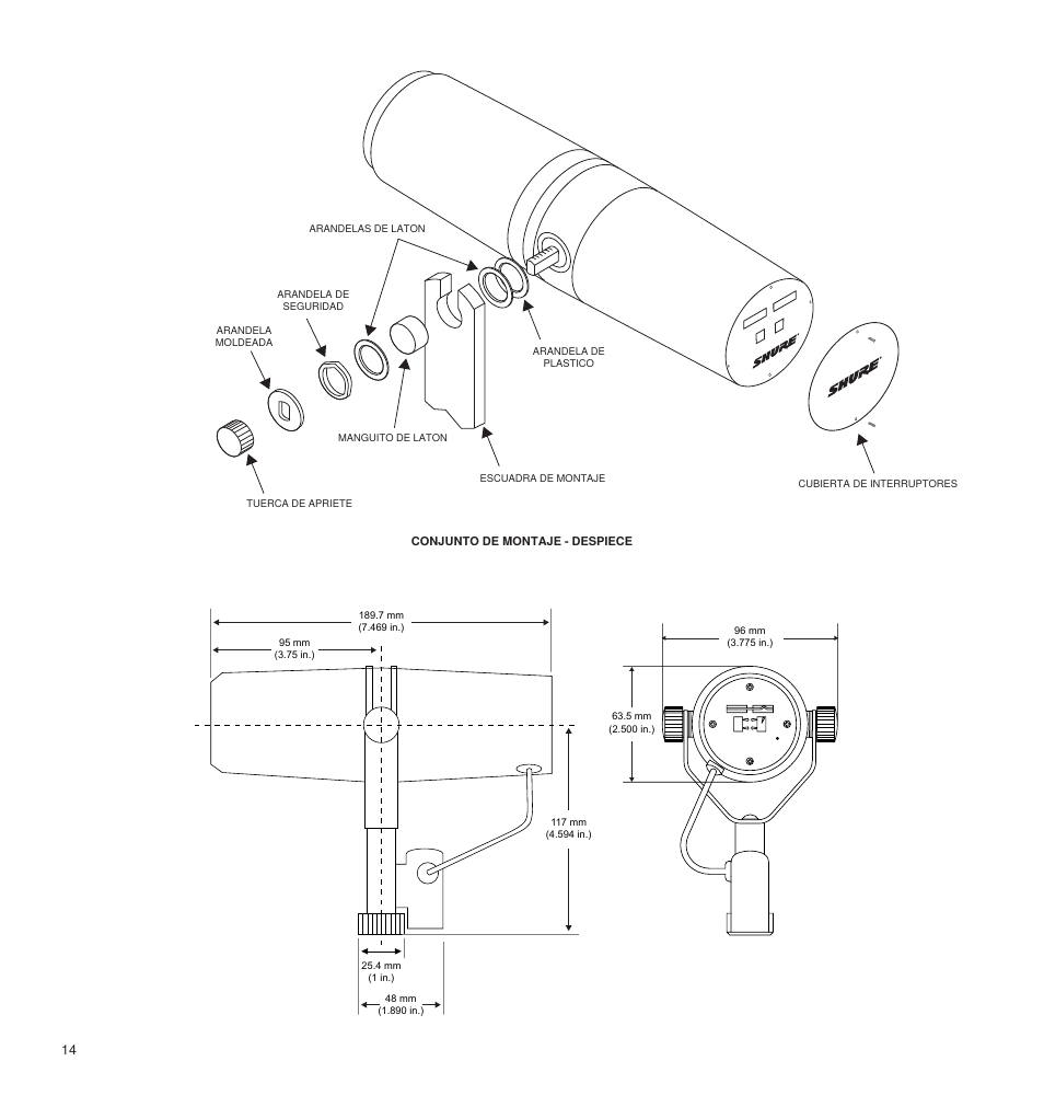 Shure LEGENDARY PERFORMANCE SM7B User Manual | Page 14 / 24