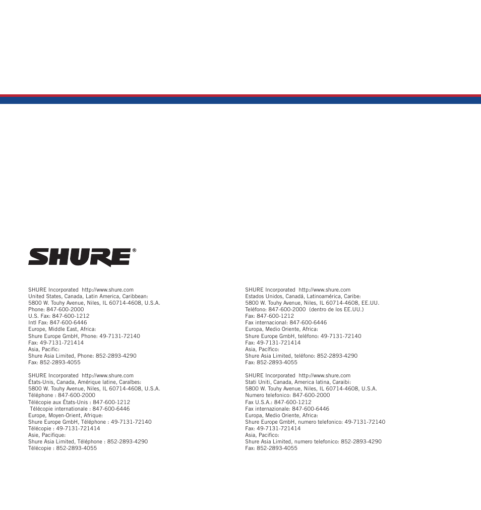 Shure LEGENDARY PERFORMANCE SM7B User Manual | Page 24 / 24