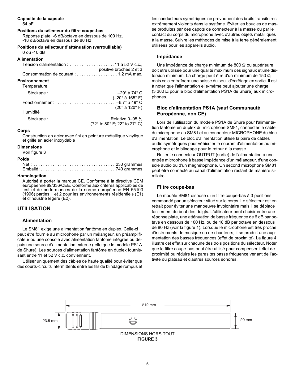 Shure SM81 User Manual | Page 6 / 20