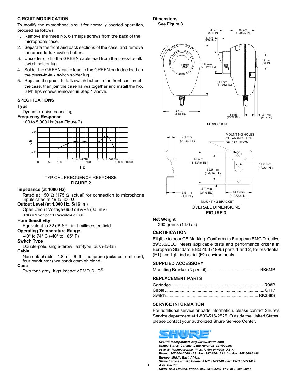 Shure 577B User Manual | Page 2 / 2