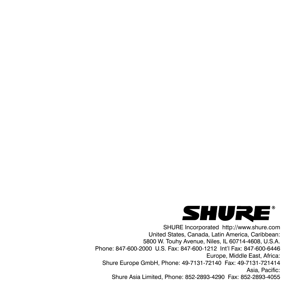 Shure SE530 User Manual | Page 12 / 12