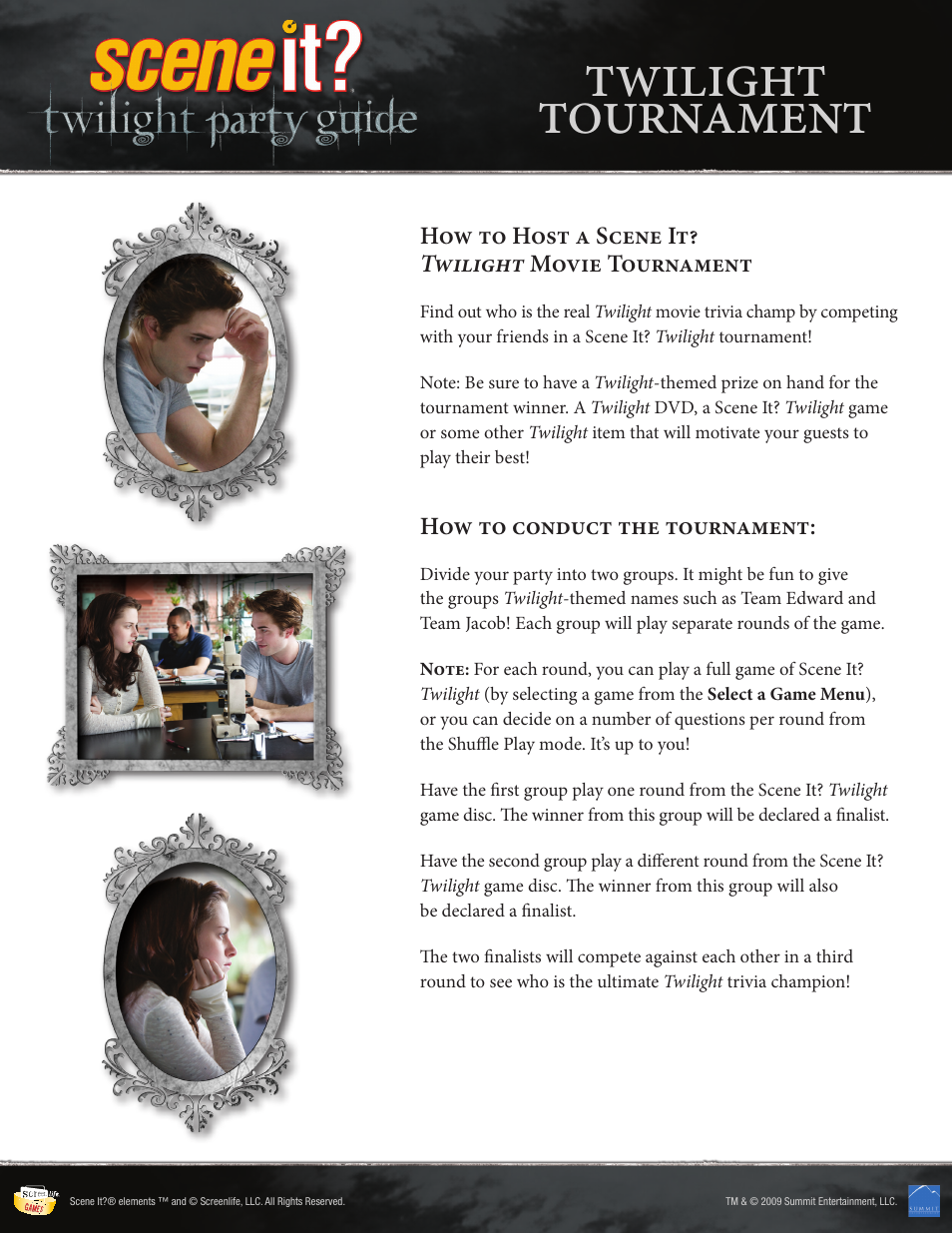 Twilight tournament | Screenlife Scene It? Twilight User Manual | Page 2 / 6