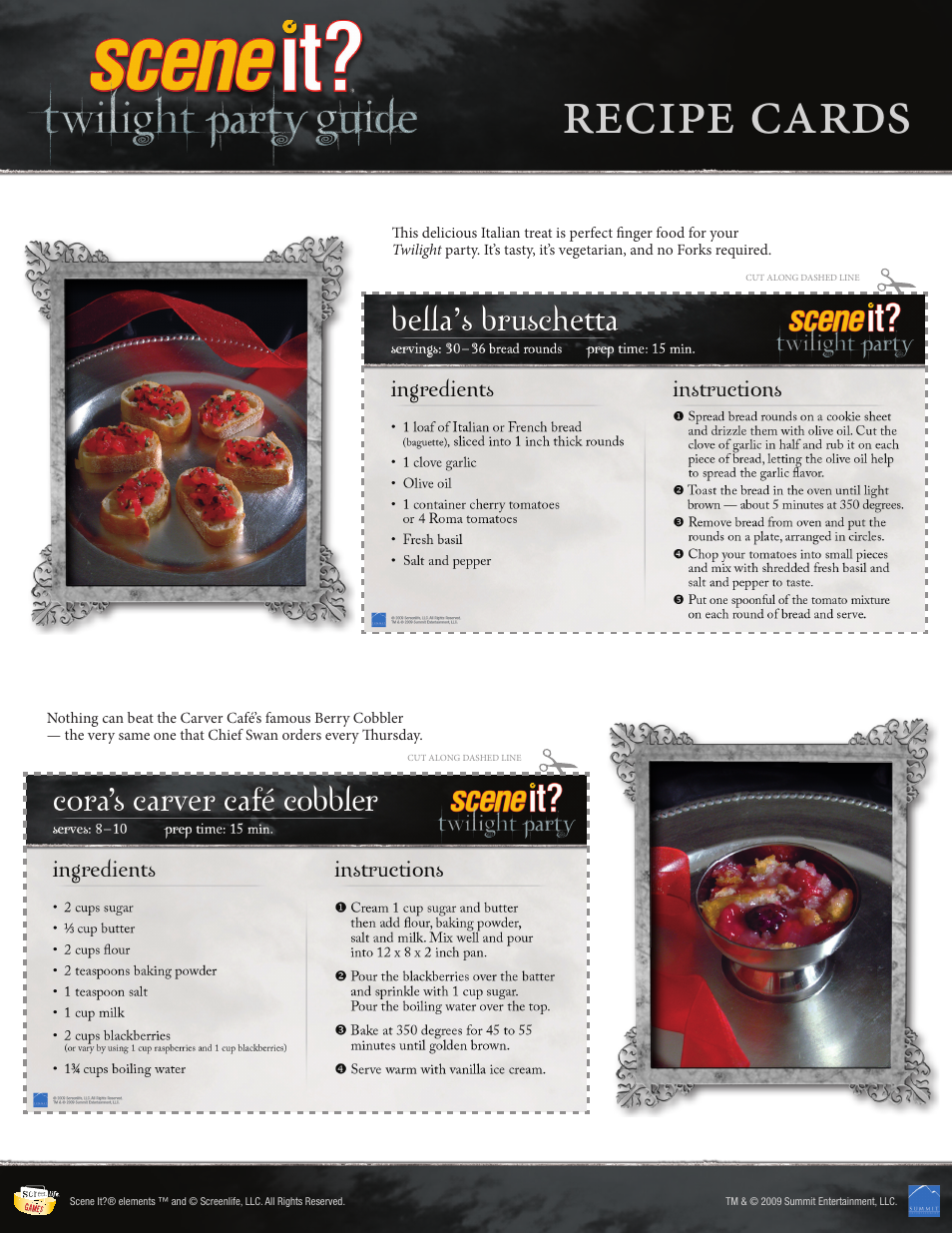 Recipe cards | Screenlife Scene It? Twilight User Manual | Page 5 / 6