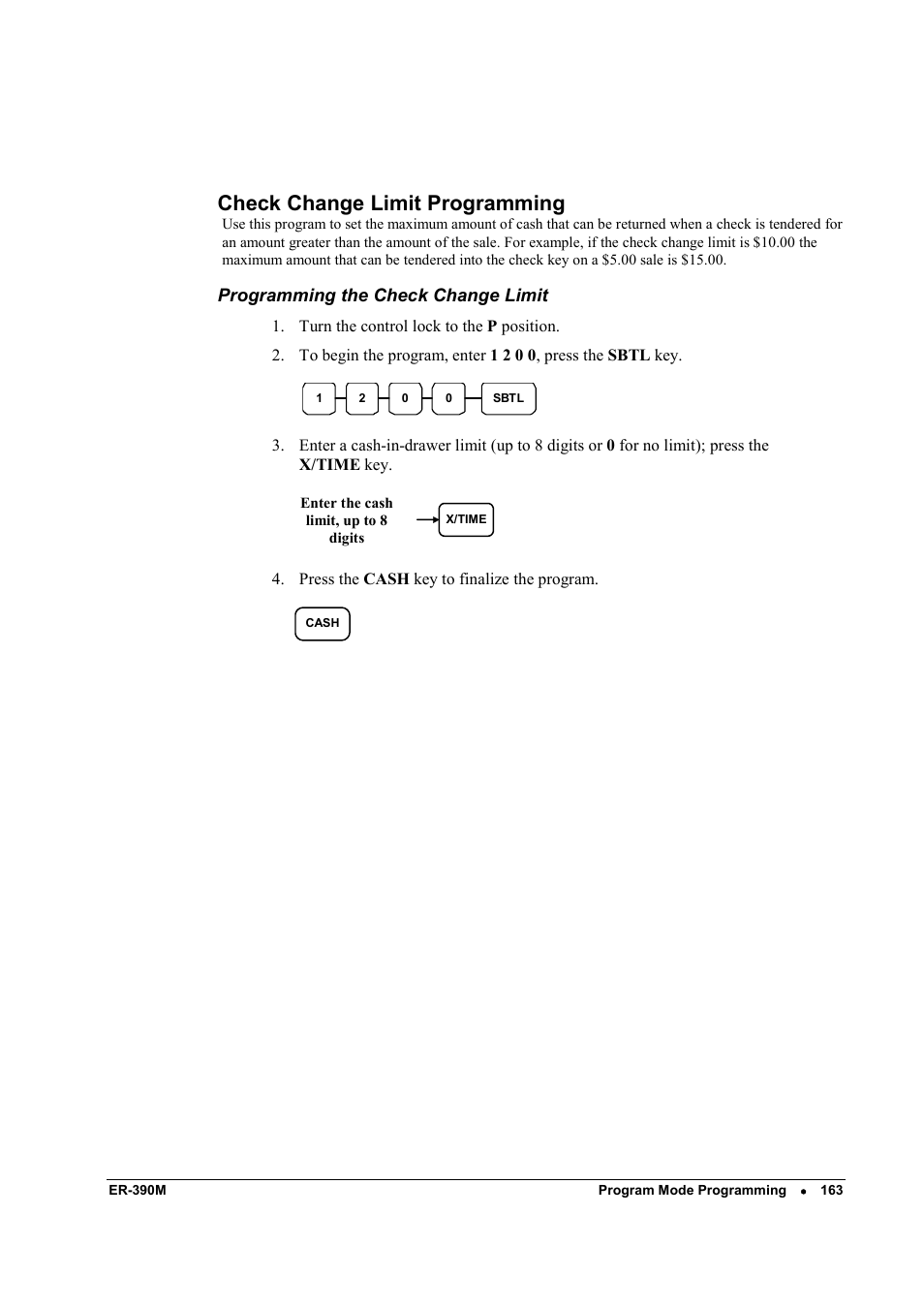 Check change limit programming | Sam4s ER-390M User Manual | Page 171 / 187