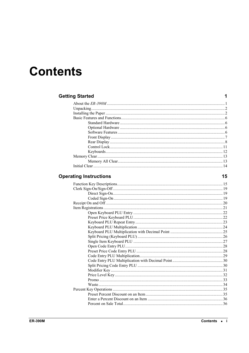 Sam4s ER-390M User Manual | Page 5 / 187