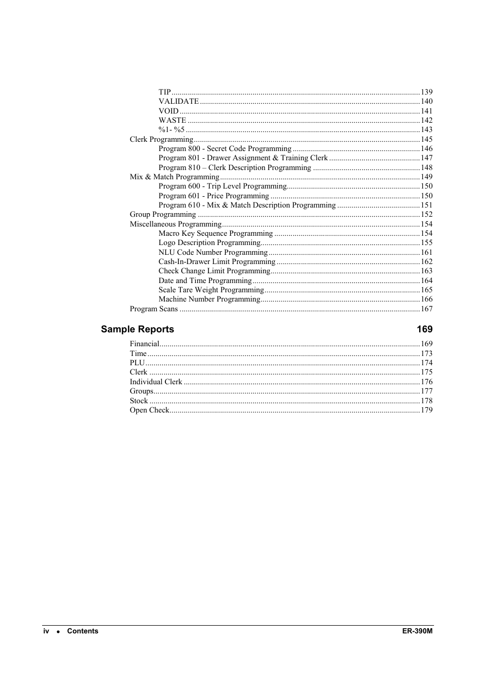Sam4s ER-390M User Manual | Page 8 / 187