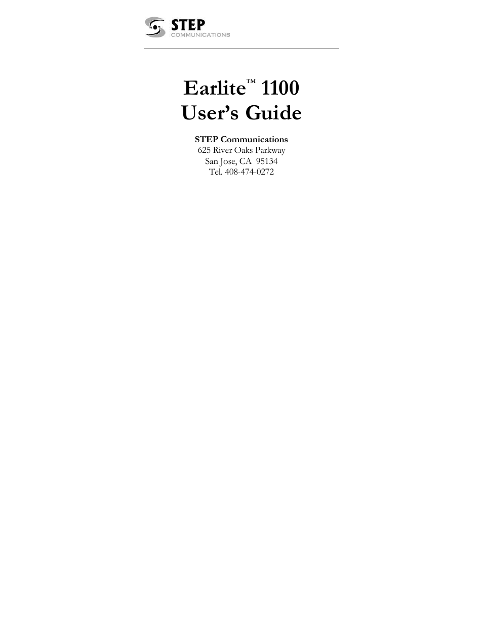 Step comm Earlite 1100 User Manual | 32 pages