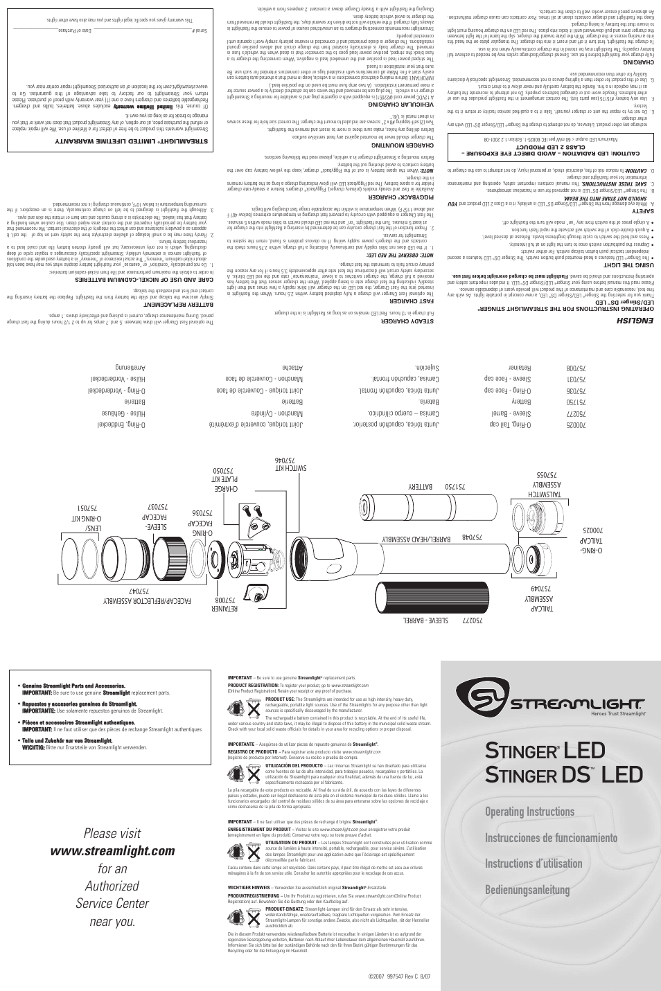 StreamLight STINGER 757055 User Manual | 2 pages