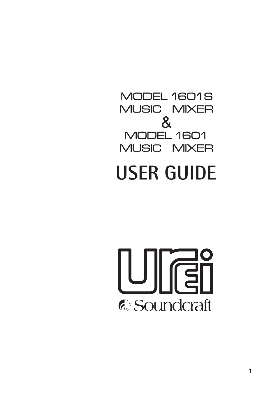 SoundCraft UREI 1601S User Manual | 44 pages