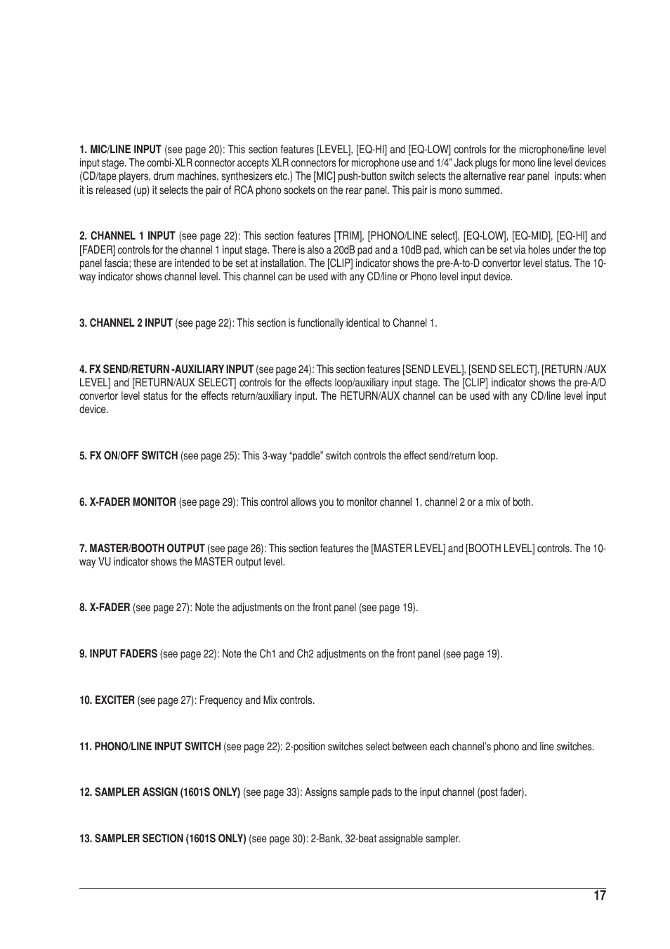 SoundCraft UREI 1601S User Manual | Page 17 / 44