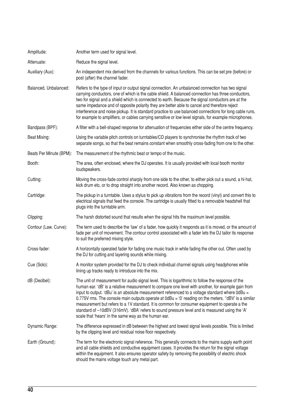 SoundCraft UREI 1601S User Manual | Page 40 / 44