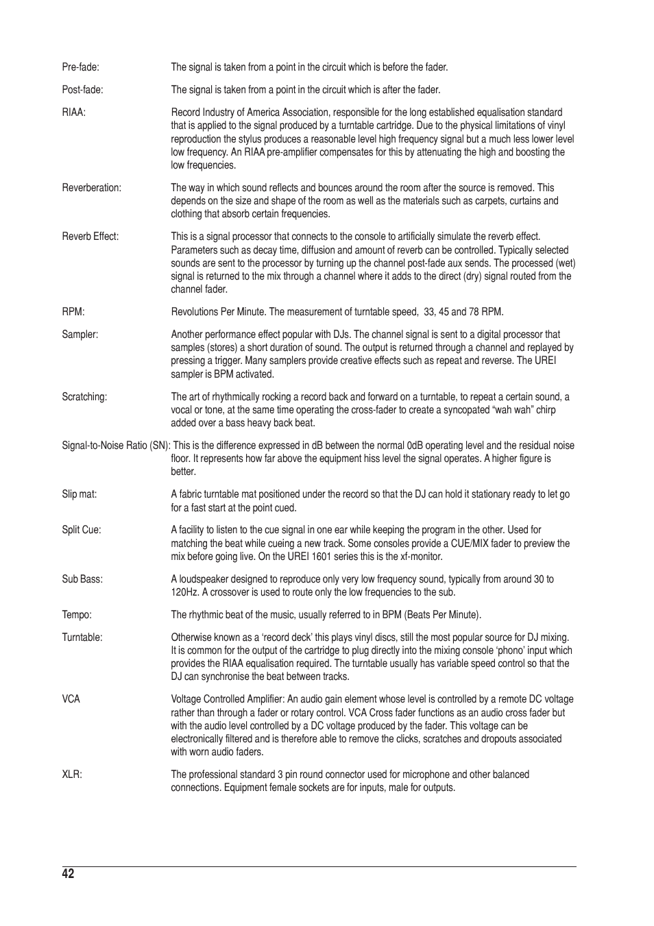 SoundCraft UREI 1601S User Manual | Page 42 / 44