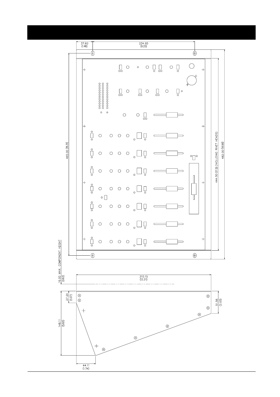 Dimensions | SoundCraft D-Mix 500 User Manual | Page 10 / 36