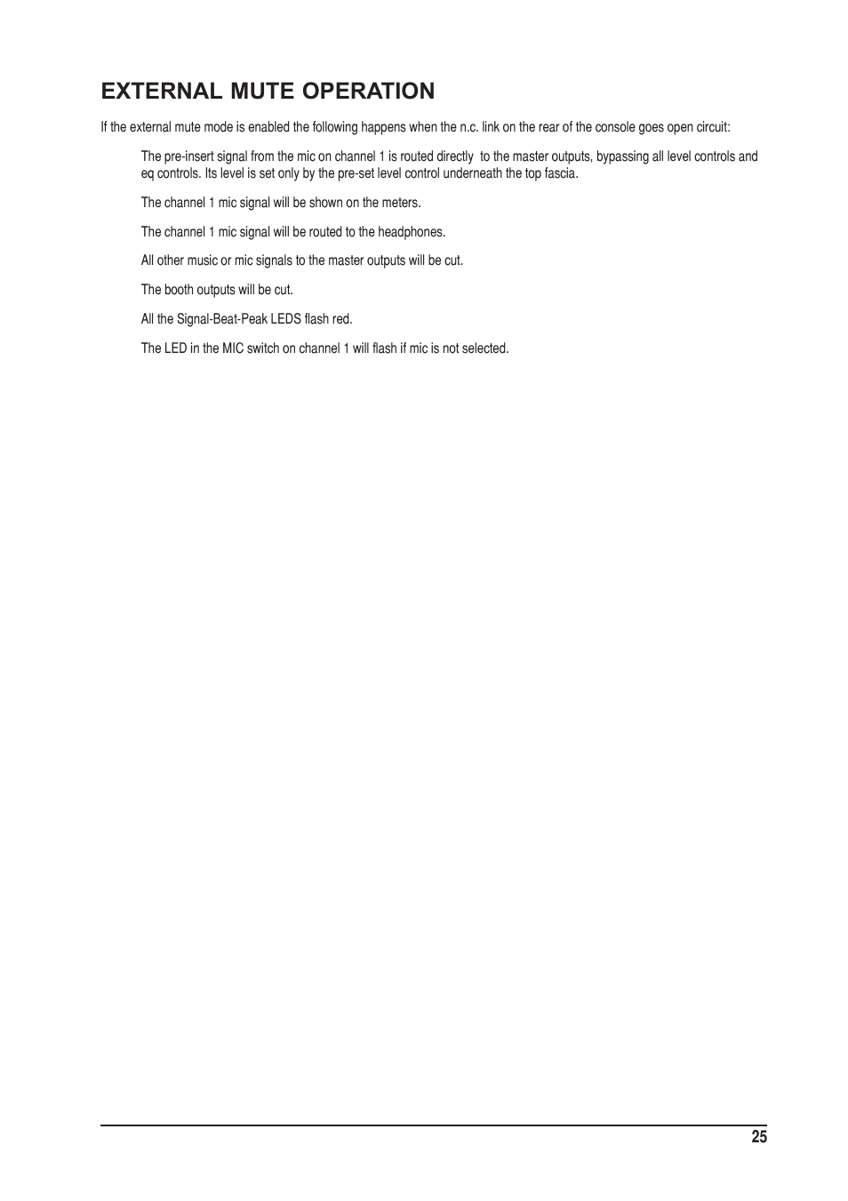 External mute operation | SoundCraft UREI  1603 User Manual | Page 25 / 32