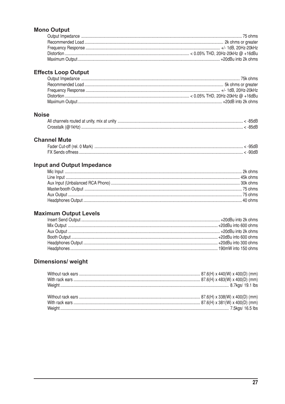 SoundCraft UREI  1603 User Manual | Page 27 / 32