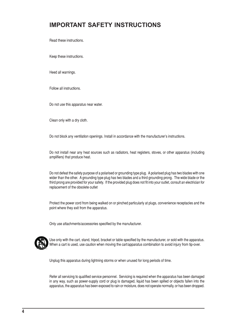 Important safety instructions | SoundCraft UREI  1603 User Manual | Page 4 / 32