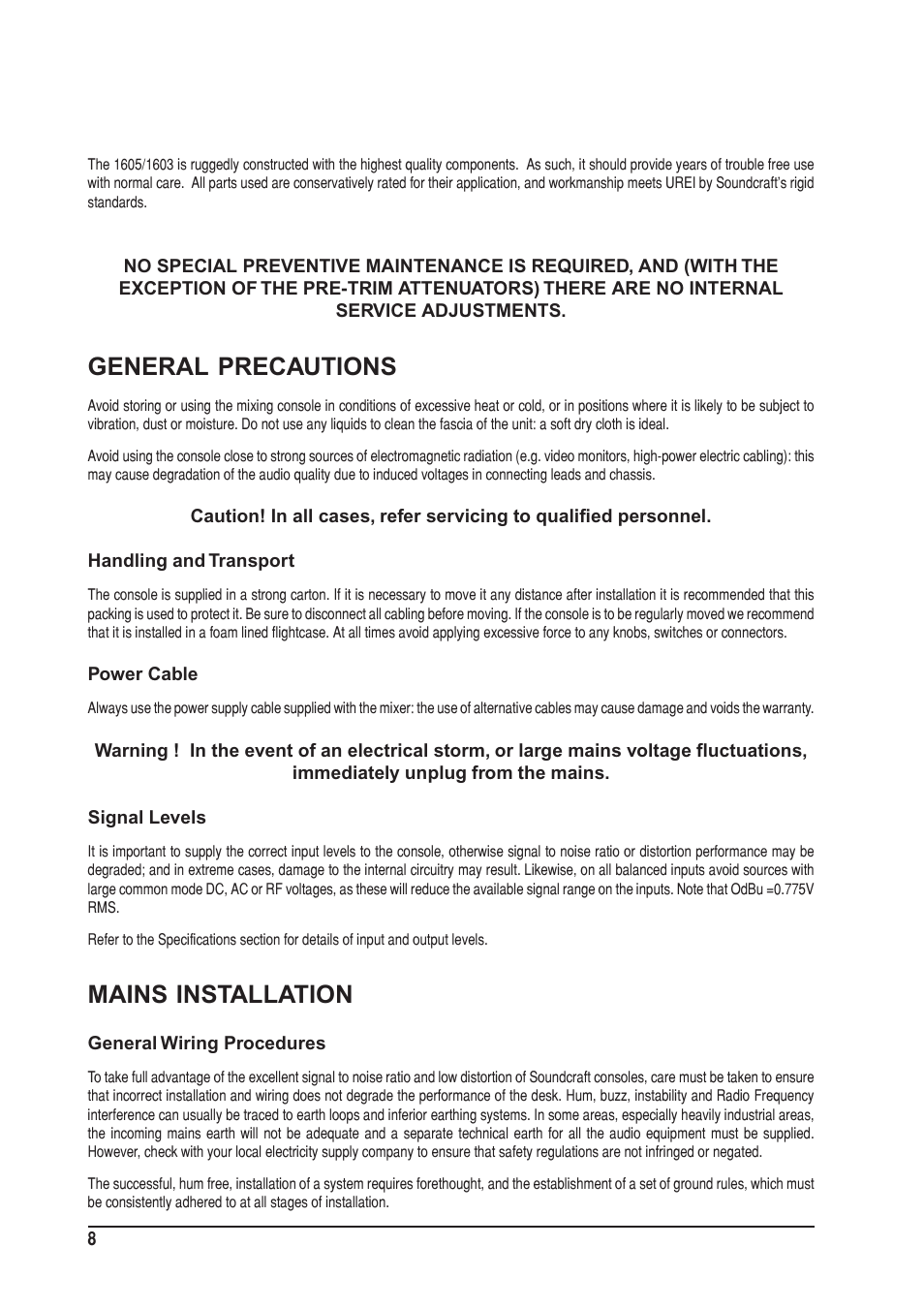 Inst | SoundCraft UREI  1603 User Manual | Page 8 / 32