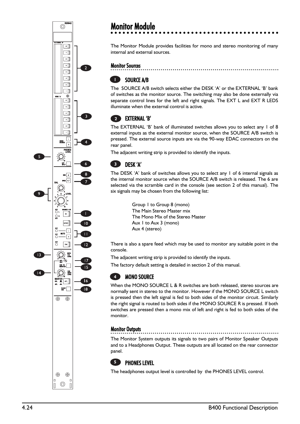 Mmoonniittoorr mmoodduullee | SoundCraft B400 User Manual | Page 52 / 60