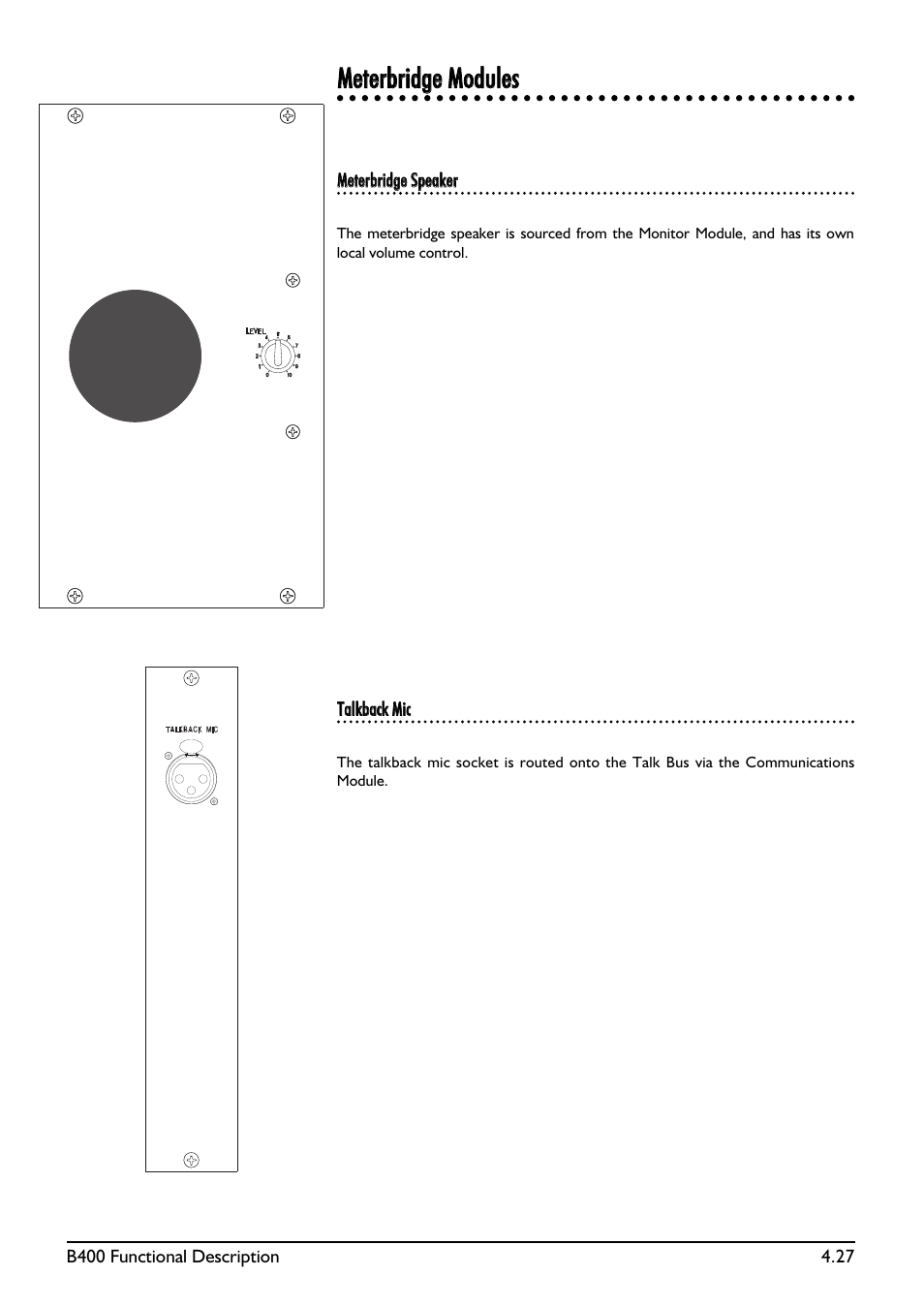 Mmeetteerrbbrriiddggee mmoodduulleess | SoundCraft B400 User Manual | Page 55 / 60