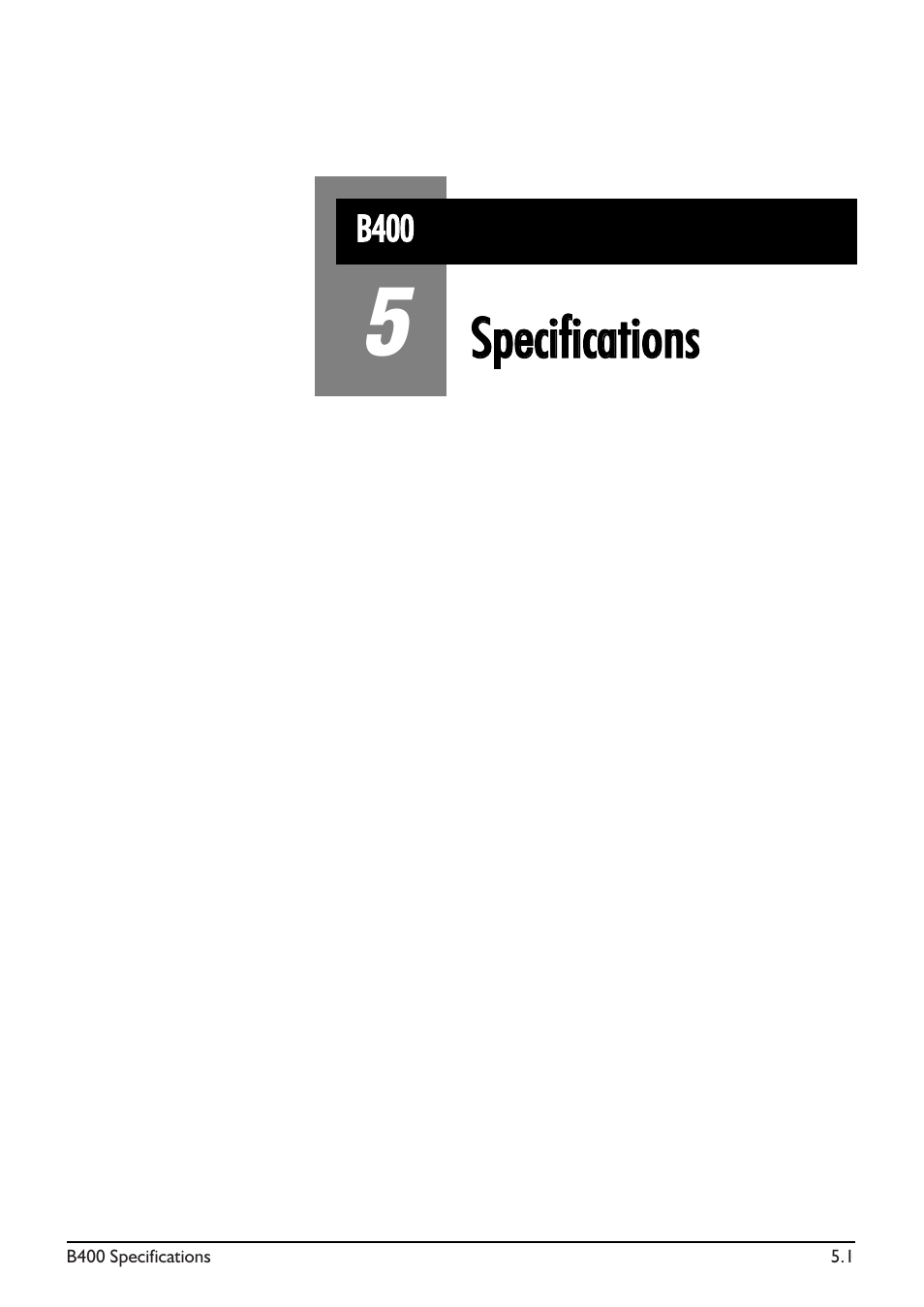 5 - specifications, Ssppeecciiffiiccaattiioonnss | SoundCraft B400 User Manual | Page 57 / 60