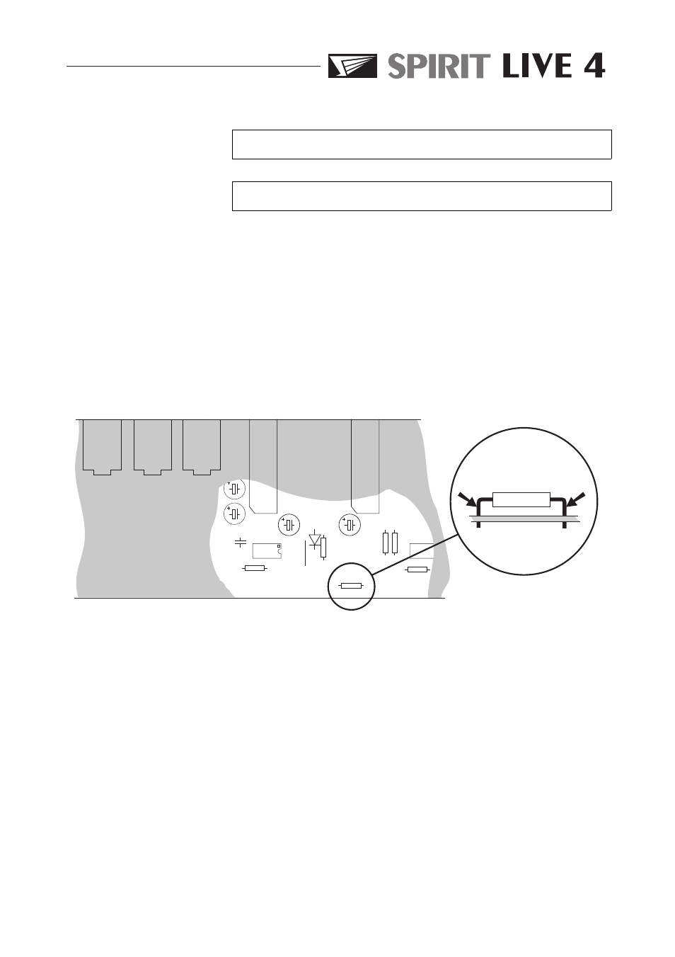 Selecta ble options remova l of +48v on mic inputs, Pa g e 27, Input board sc3209 | SoundCraft Spirit Live 4 User Manual | Page 29 / 34