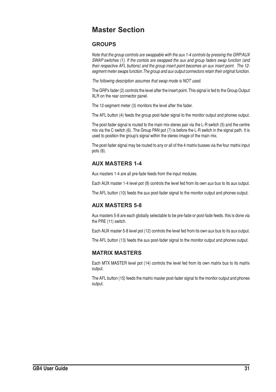 SoundCraft GB4 User Manual | Page 31 / 40