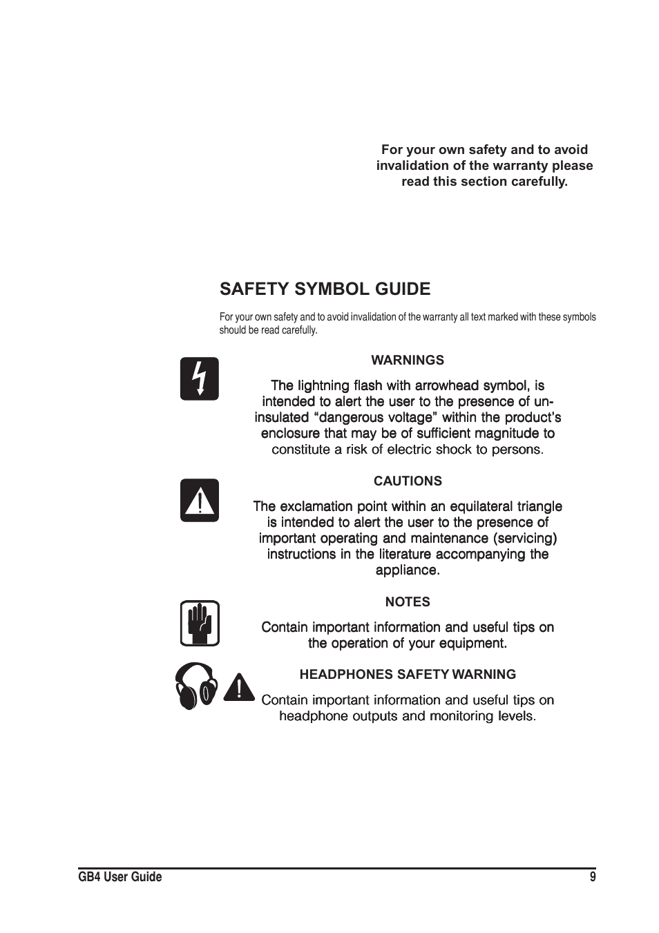 Installa, Installa installation tion tion tion tion, Safety symbol guide | SoundCraft GB4 User Manual | Page 9 / 40