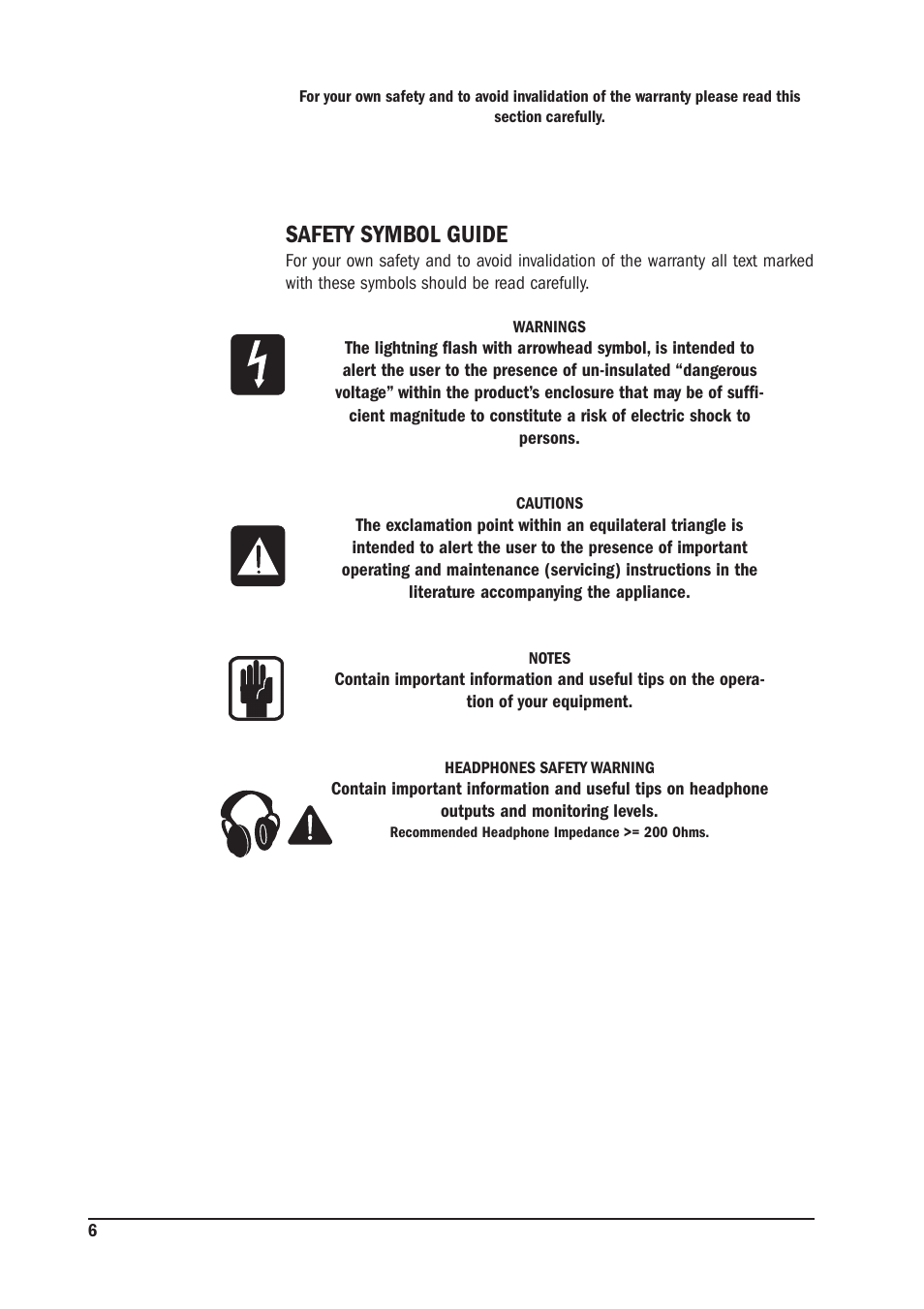 Safety symbol guide | SoundCraft MPM 20/2 User Manual | Page 6 / 32