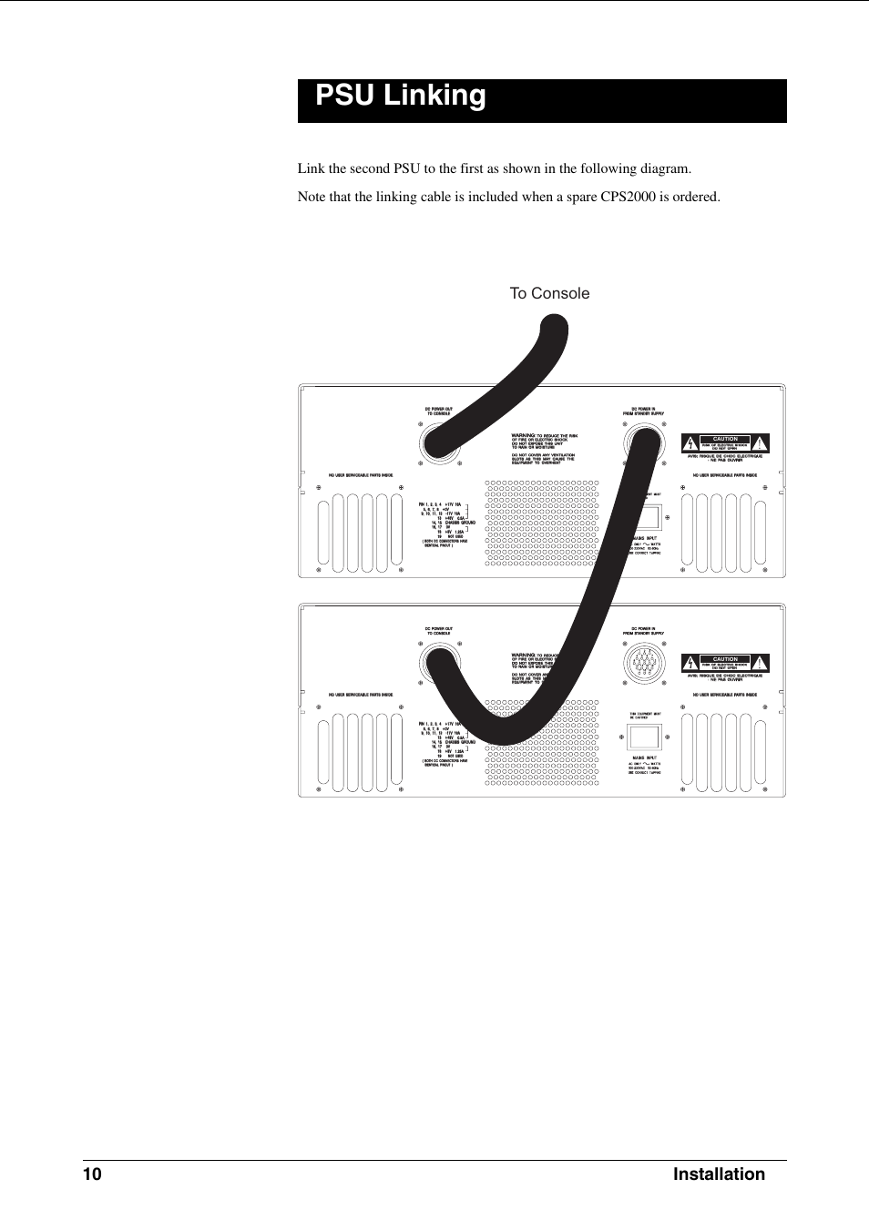 Psu linking, 10 installation | SoundCraft CPS2000 User Manual | Page 14 / 52