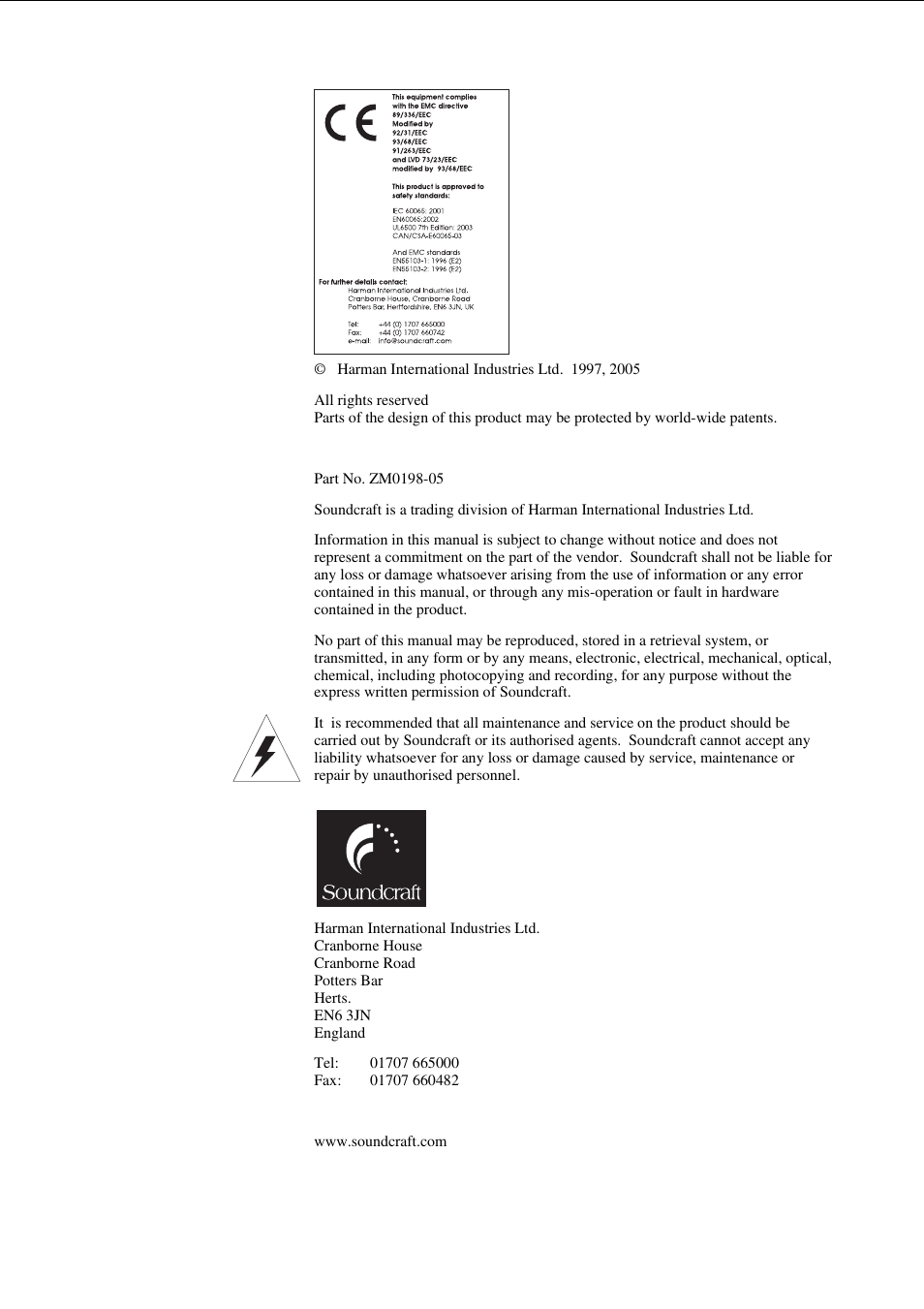 SoundCraft CPS2000 User Manual | Page 2 / 52