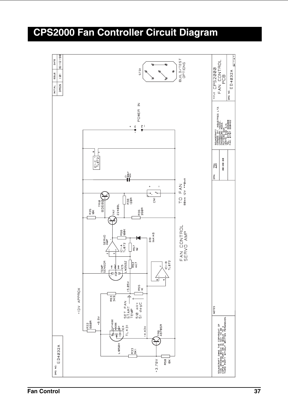 Cps2000 fan controller circuit diagram | SoundCraft CPS2000 User Manual | Page 41 / 52