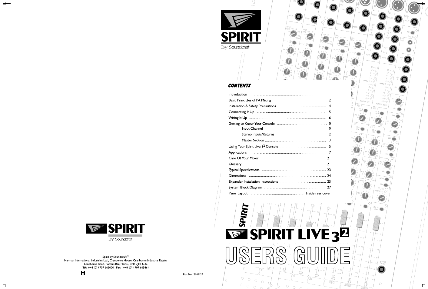 SoundCraft Spirit Live 3-2 User Manual | 32 pages