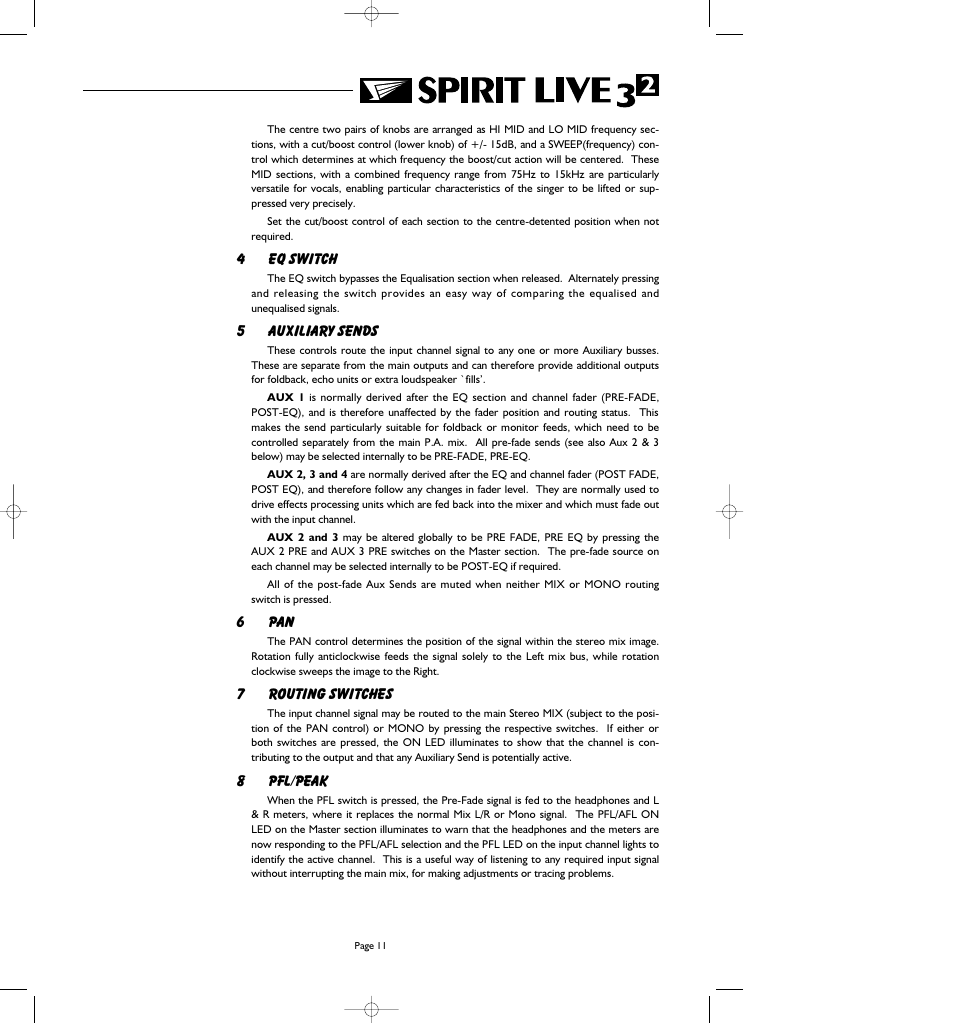 SoundCraft Spirit Live 3-2 User Manual | Page 13 / 32