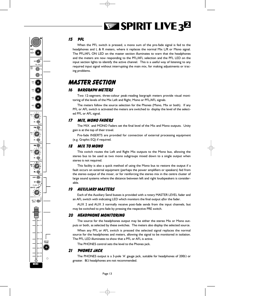 SoundCraft Spirit Live 3-2 User Manual | Page 15 / 32