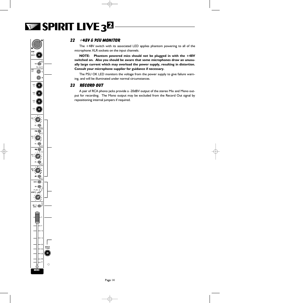 SoundCraft Spirit Live 3-2 User Manual | Page 16 / 32