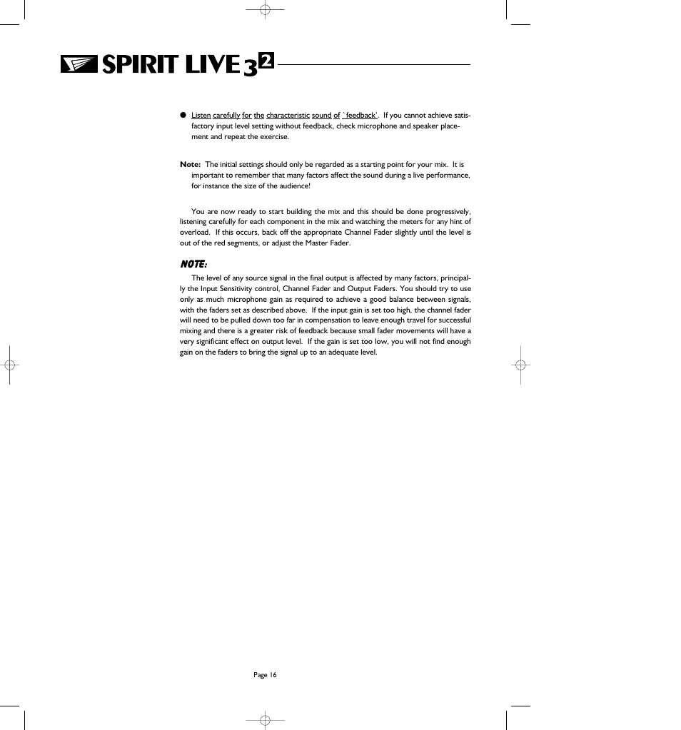 SoundCraft Spirit Live 3-2 User Manual | Page 18 / 32