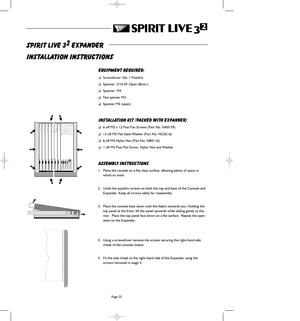 Spirit live 32 expander installation instructions | SoundCraft Spirit Live 3-2 User Manual | Page 27 / 32