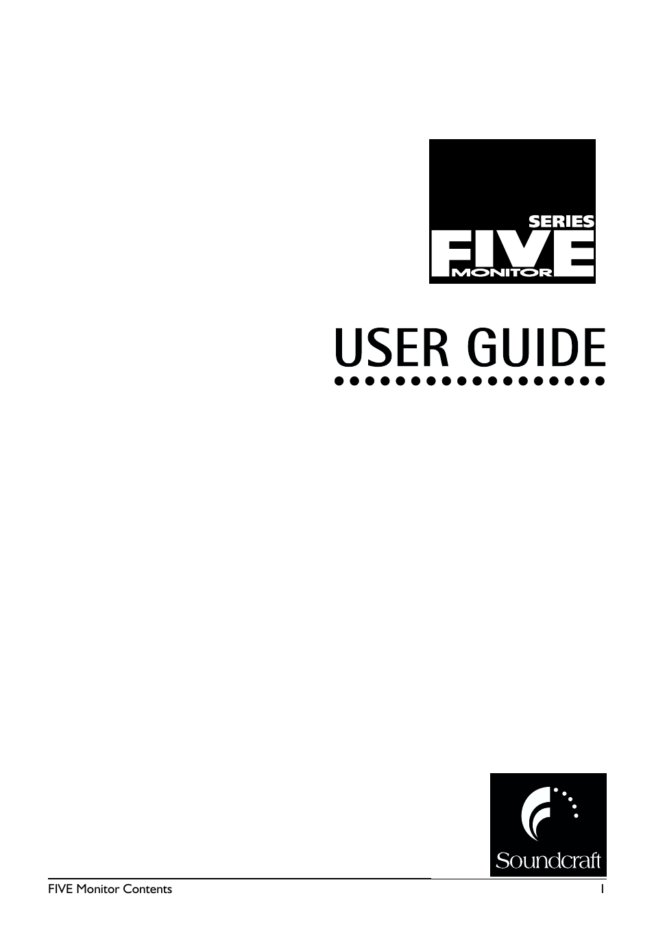 SoundCraft Five Monitor Series User Manual | 50 pages