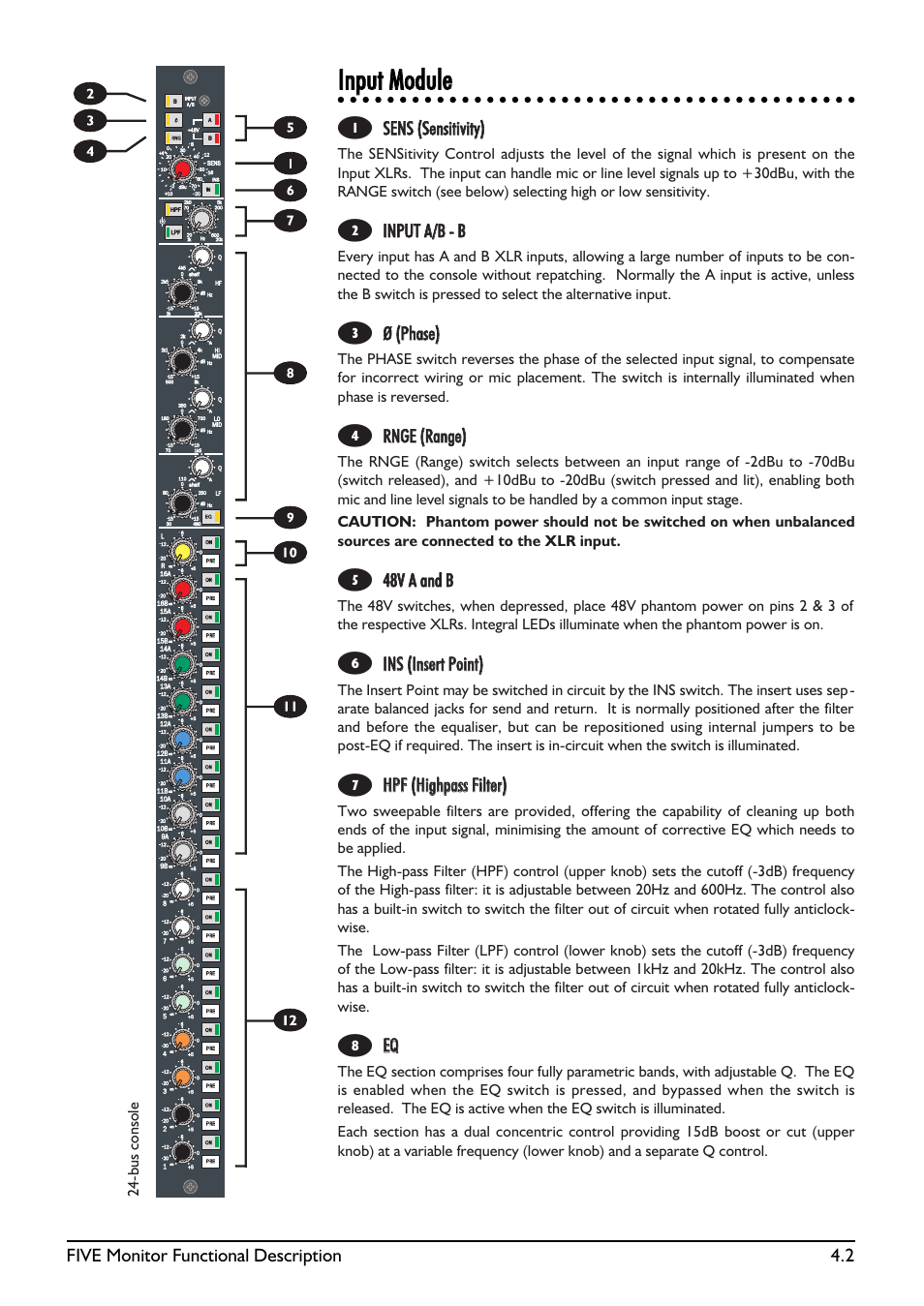 Iinnppuutt mmoodduullee | SoundCraft Five Monitor Series User Manual | Page 28 / 50