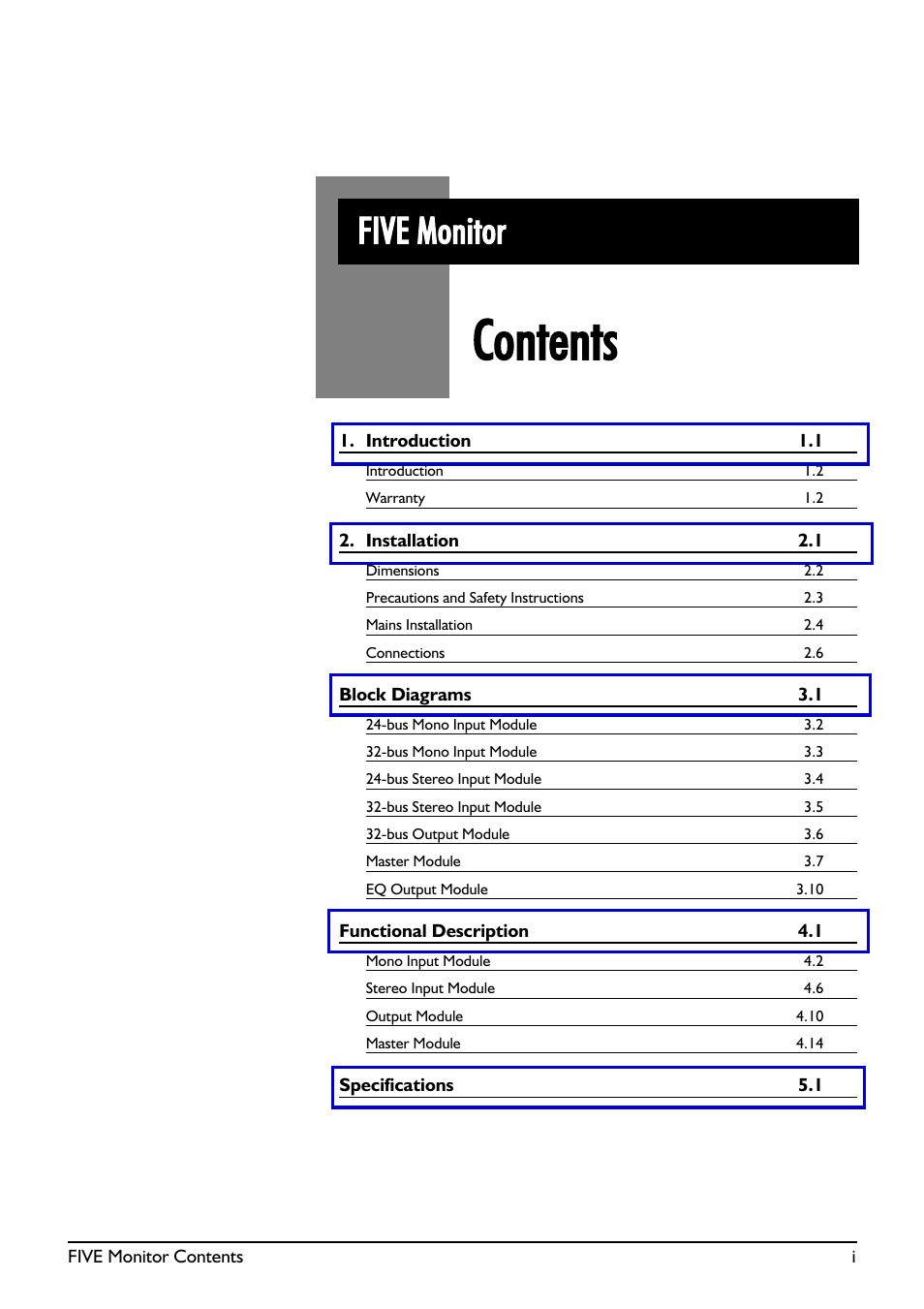 SoundCraft Five Monitor Series User Manual | Page 3 / 50