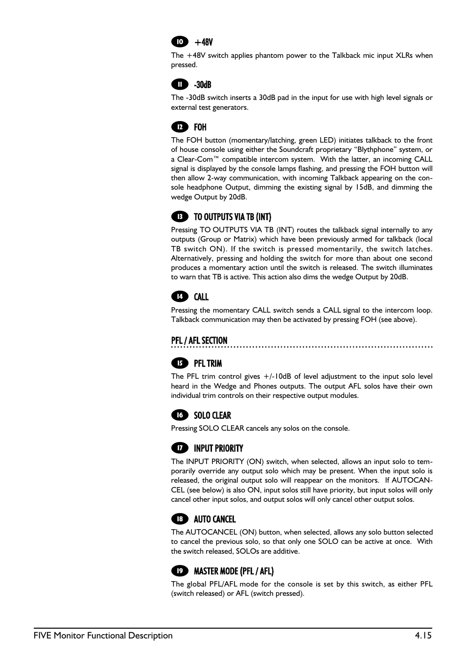 SoundCraft Five Monitor Series User Manual | Page 41 / 50