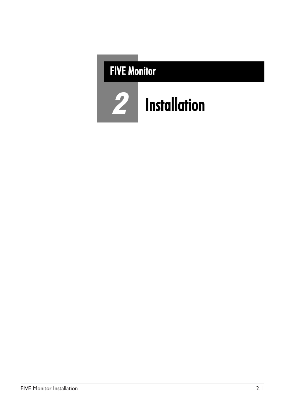 2 - installation, Installation | SoundCraft Five Monitor Series User Manual | Page 9 / 50