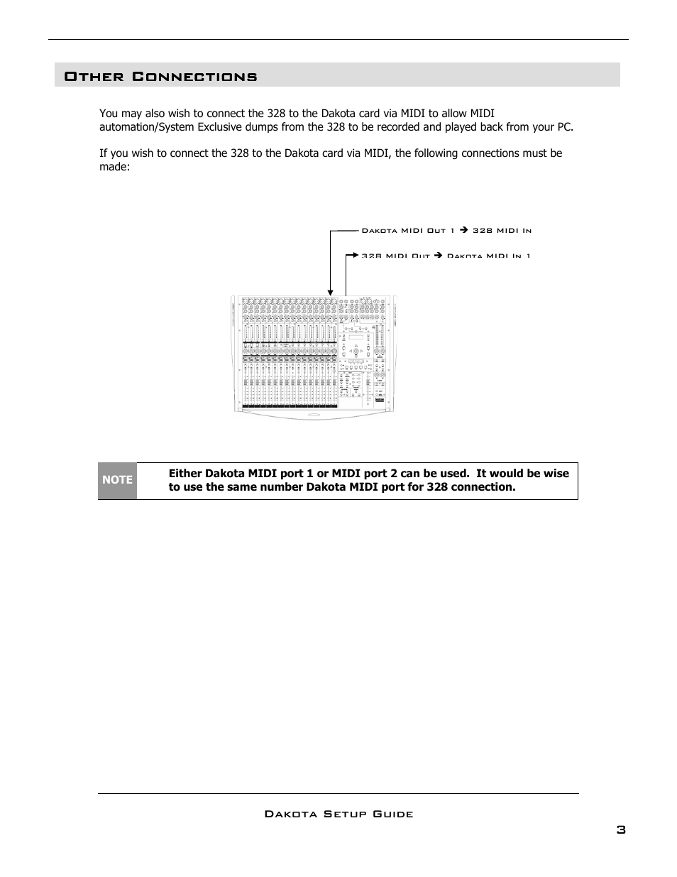 Other connections | SoundCraft DAKOTA 328 User Manual | Page 4 / 16