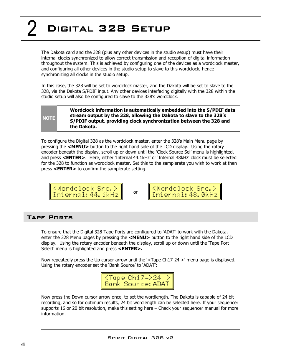 Digital 328 setup | SoundCraft DAKOTA 328 User Manual | Page 5 / 16