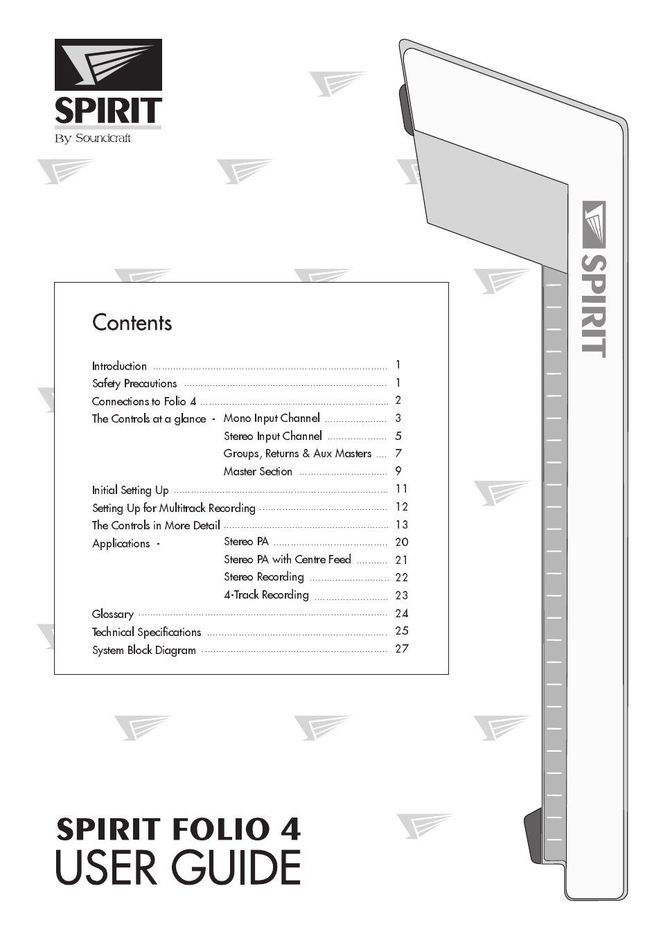 SoundCraft Spirit Folio 4 User Manual | 28 pages