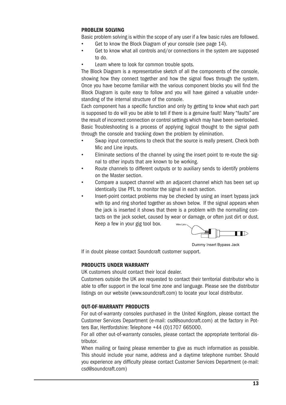 SoundCraft MFX User Manual | Page 13 / 48