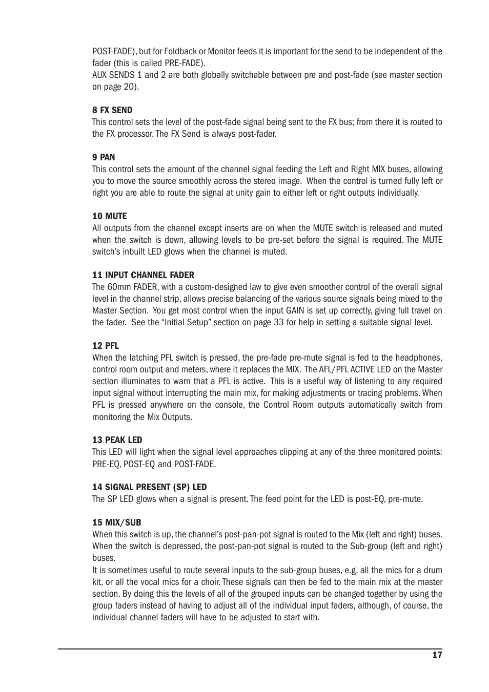 SoundCraft MFX User Manual | Page 17 / 48